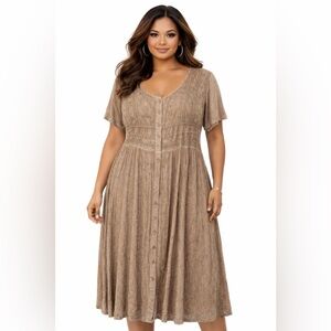 Premier Tan Lace Maxi Dress